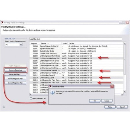 Data Center Expert Modbus TCP Output