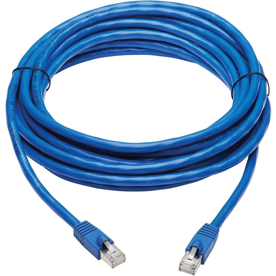 Eaton Tripp Lite Series Cat6a 10G Snagless F/UTP Ethernet Cable (RJ45 M/M), PoE, CMR-LP, Blue, 20 ft. (6.09 m), TAA