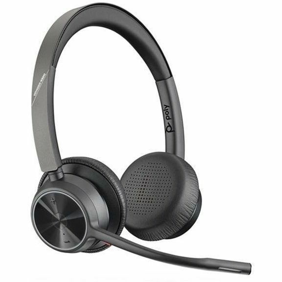 Poly Voyager 4300 UC 4320 Bedraad/draadloos Op het oor, Over het hoofd Stereo Headset - Zwart