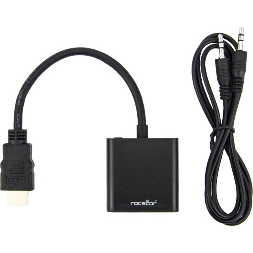 Rocstor Premium HDMI to VGA + 3.5mm Audio Adapter