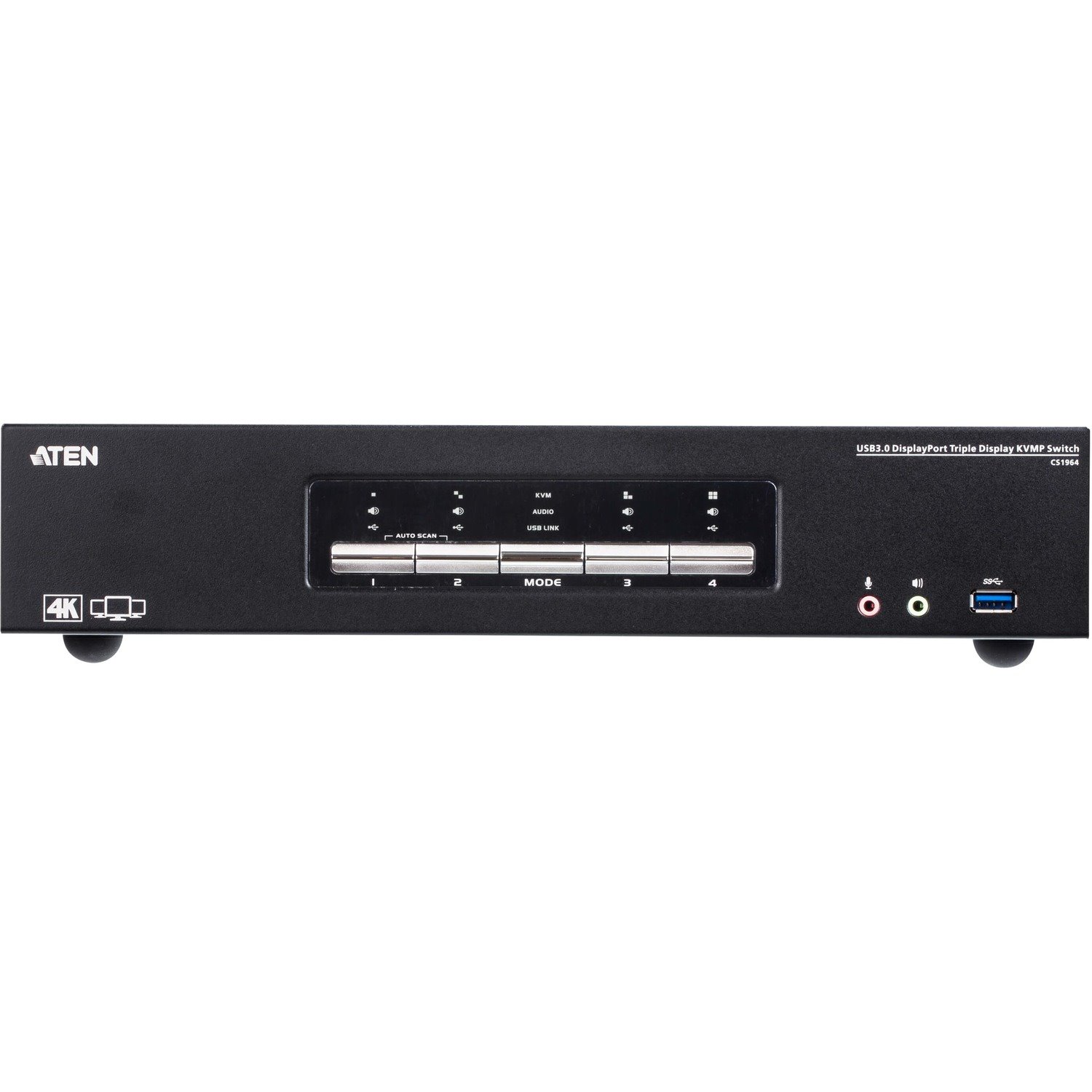 ATEN 4-Port USB3.0 4K DisplayPort Triple Display KVMP Switch