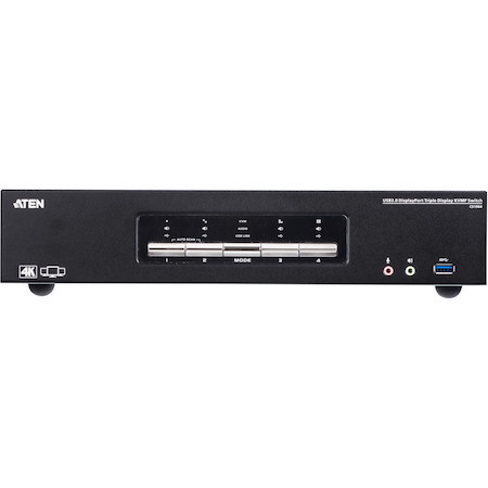 ATEN 4-Port USB3.0 4K DisplayPort Triple Display KVMP Switch