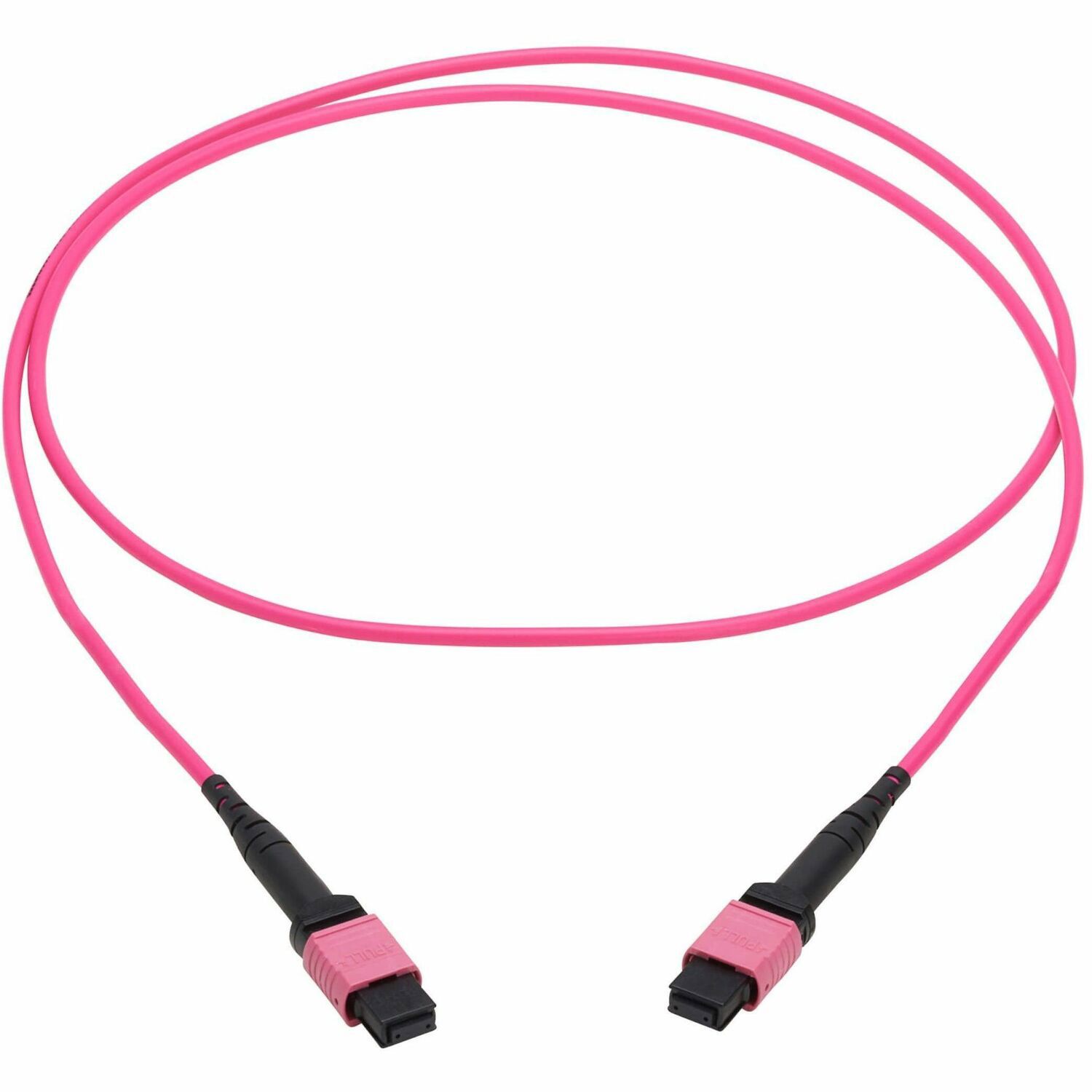 Eaton Tripp Lite Series 100G Multimode 50/125 OM4 Fiber Optic Cable (12F MTP/MPO-PC F/F), OFNP, Magenta, 2 m (6.6 ft.), TAA
