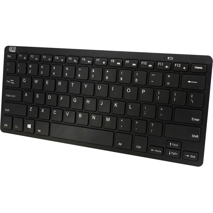 Adesso SlimTouch Keyboard - Wireless Connectivity - USB Interface - English (US) - Black