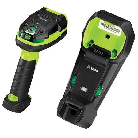 Zebra DS3608-ER Rugged Industrial, Manufacturing, Warehouse Handheld Barcode Scanner Kit - Cable Connectivity - Industrial Green - USB Cable Included