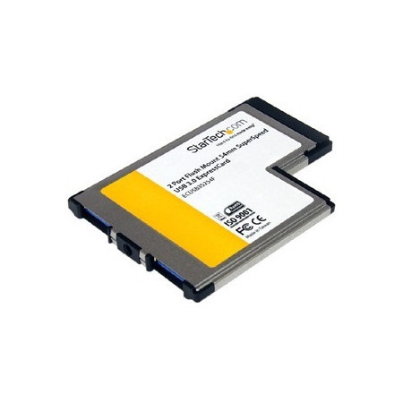 StarTech.com 2 Port Flush Mount ExpressCard 54mm SuperSpeed USB 3.0 Card Adapter with UASP Support - 5Gbps