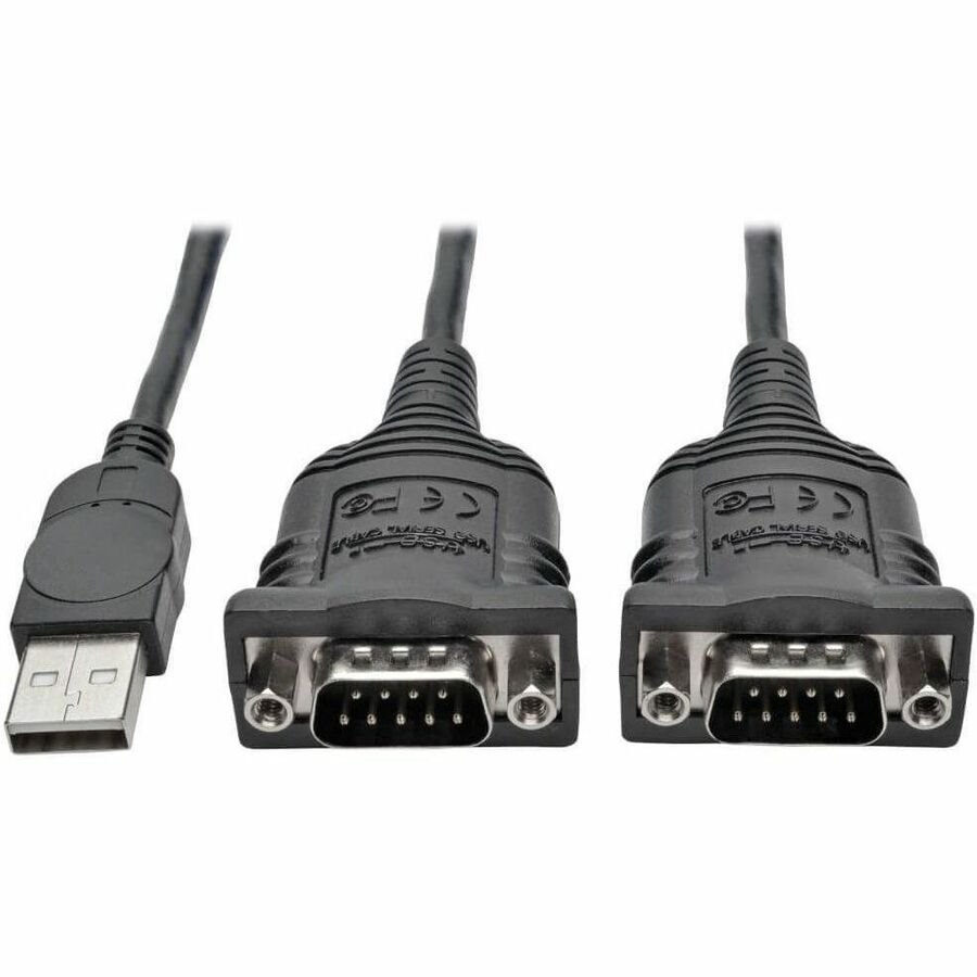 Eaton Tripp Lite Series 2-Port USB to DB9 Serial FTDI Adapter Cable with COM Retention (M/M), 6 ft. (1.83 m)