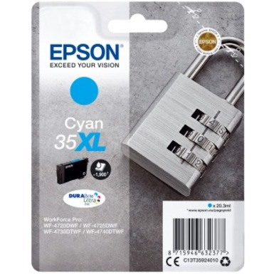 Epson DURABrite Ultra 35XL Original High Yield Inkjet Ink Cartridge - Cyan - 1 Pack