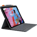 Logitech Slim Folio Keyboard/Cover Case (Folio) iPad (7th Generation) Tablet - Graphite