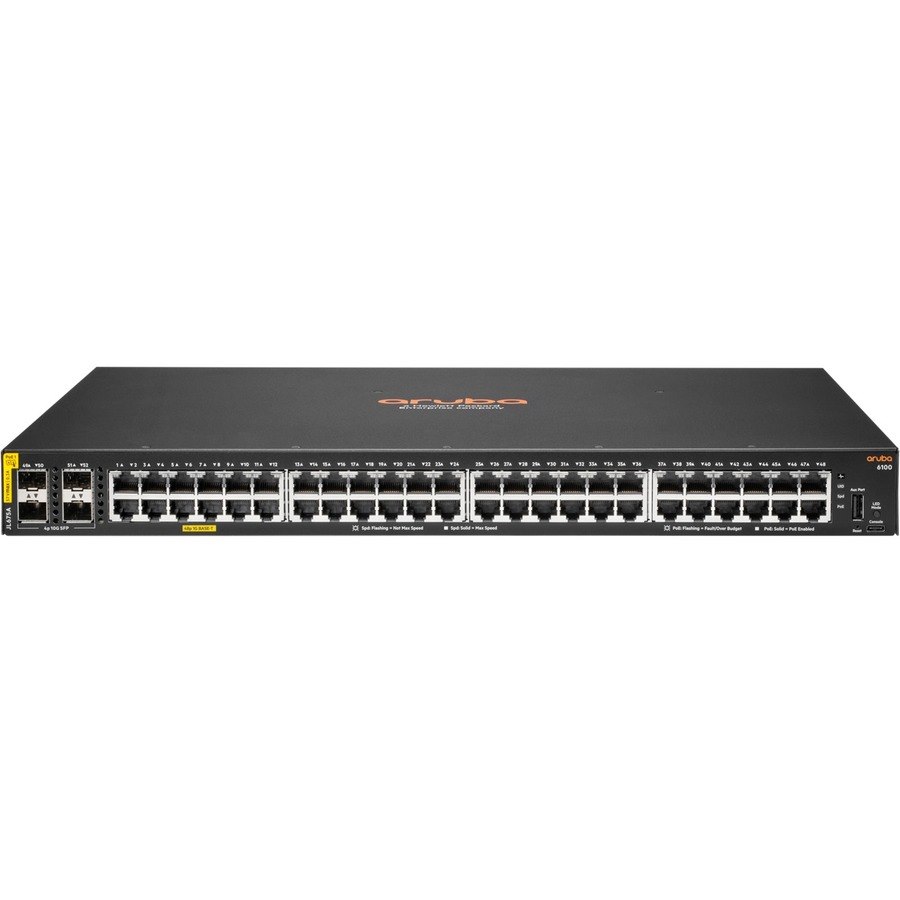 HPE 6100 48G Class4 PoE 4SFP+ 370W Switch