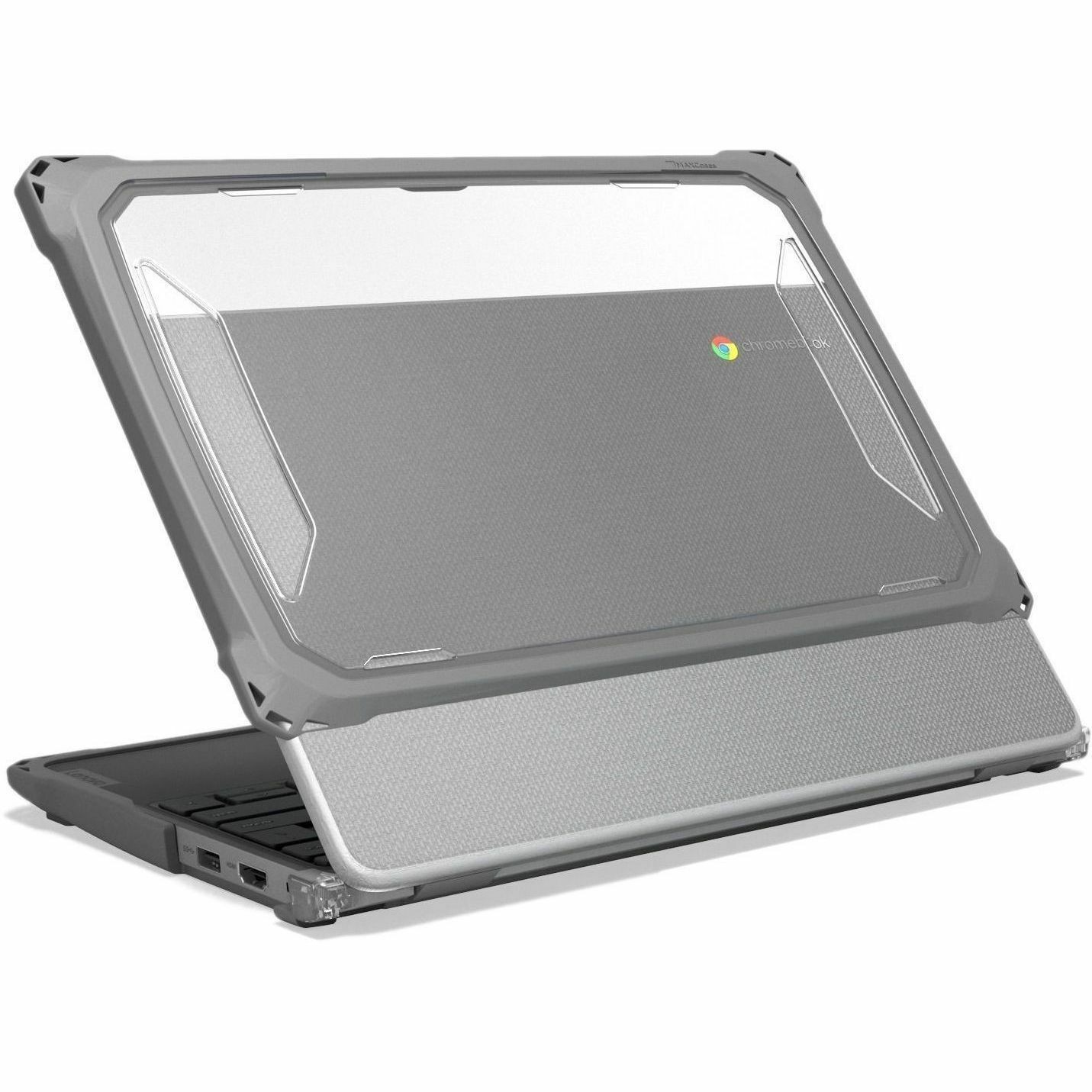 MAXCases Extreme Shell-F3 Slide Chromebook Case for Lenovo 500e G5 Chromebook (Gray/Clear)