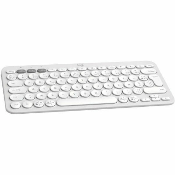 Logitech Pebble Keys 2 K380s Toetsenbord - Compact - Draadloos Verbinding - USB Interface - Frans - AZERTY indeling - Wit