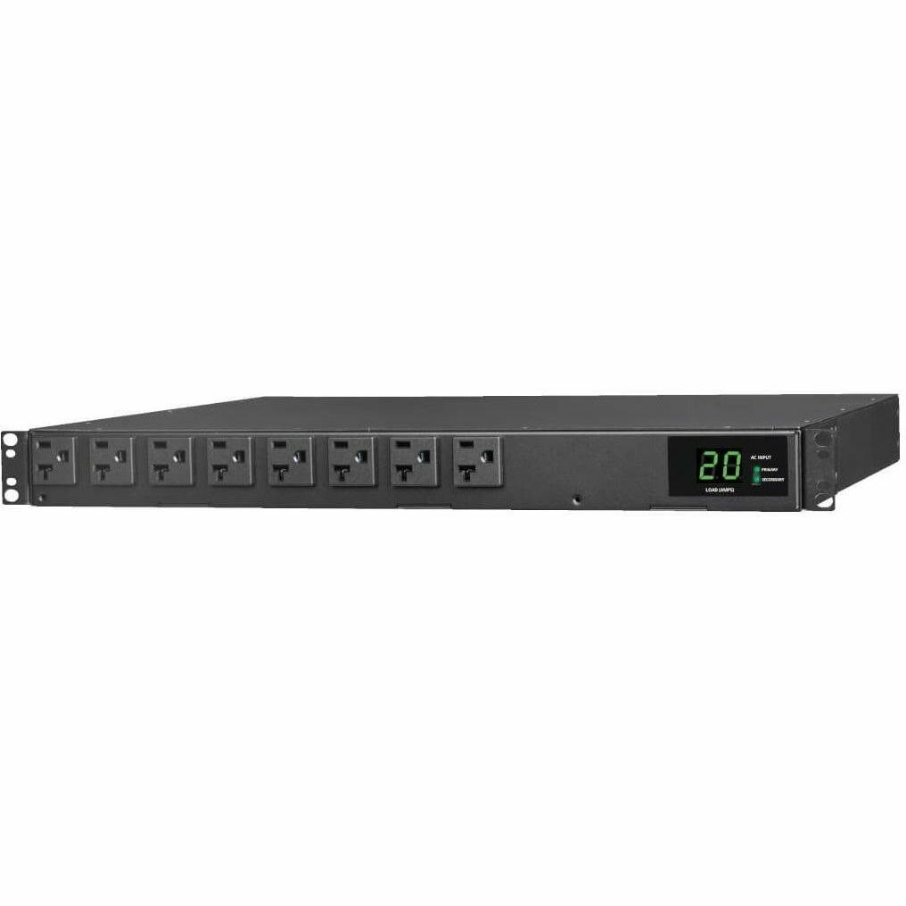 Eaton Tripp Lite Series 1.92kW 120V Single-Phase ATS/Local Metered PDU - 16 5-15/20R Outlets, Dual L5-20P/5-20P Inputs, 12 ft. Cords, 1U, TAA