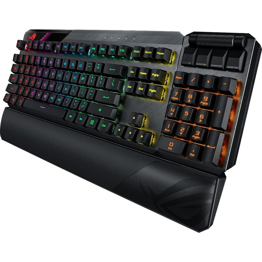 Asus ROG Claymore II Gaming Keyboard - Wired/Wireless Connectivity - USB 2.0 Type C Interface - RGB LED - Black