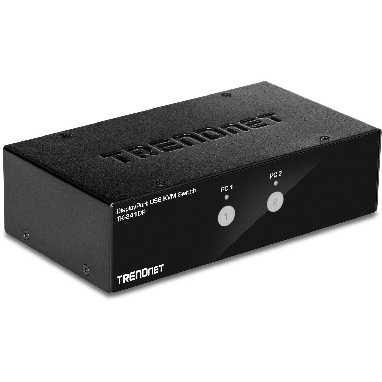 TRENDnet 2-Port DisplayPort KVM Switch, DisplayPort 1.2 KVM, Connect and Control Two Computers, Supports 4K UHD Resolution, 3840 x 2160 at 60Hz, 2-Port USB 2.0 Hub, Black, TK-241DP