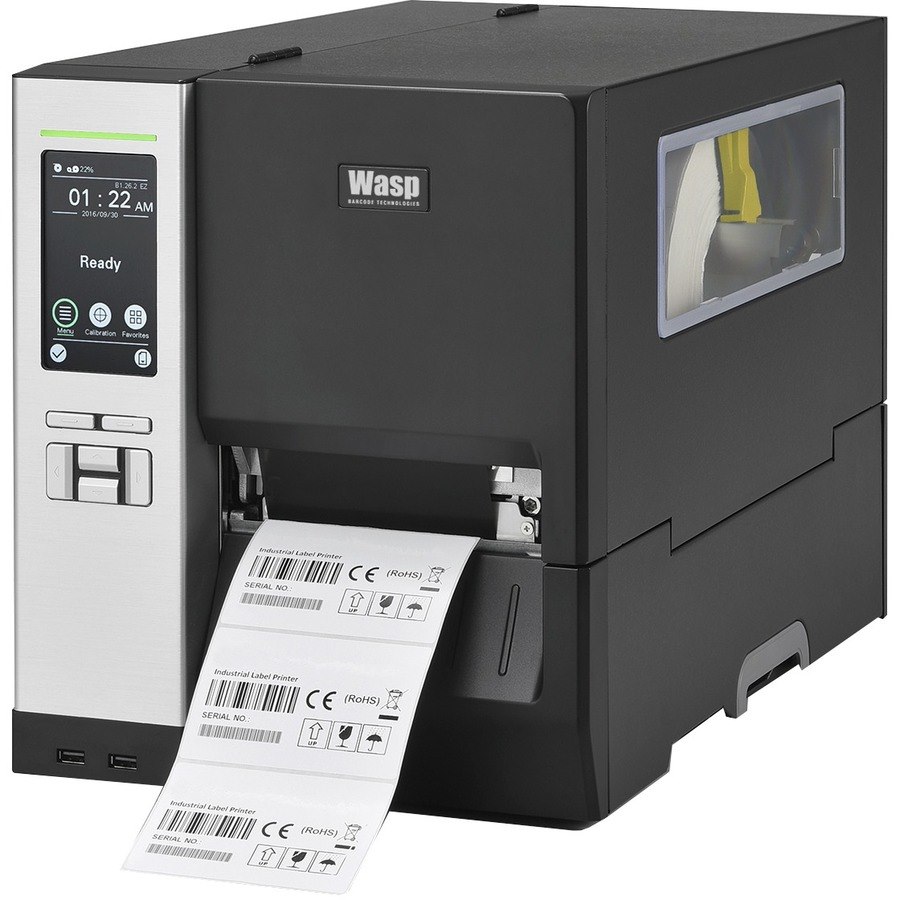 Wasp WPL614 Industrial Direct Thermal/Thermal Transfer Printer - Monochrome - Label Print - USB - Serial