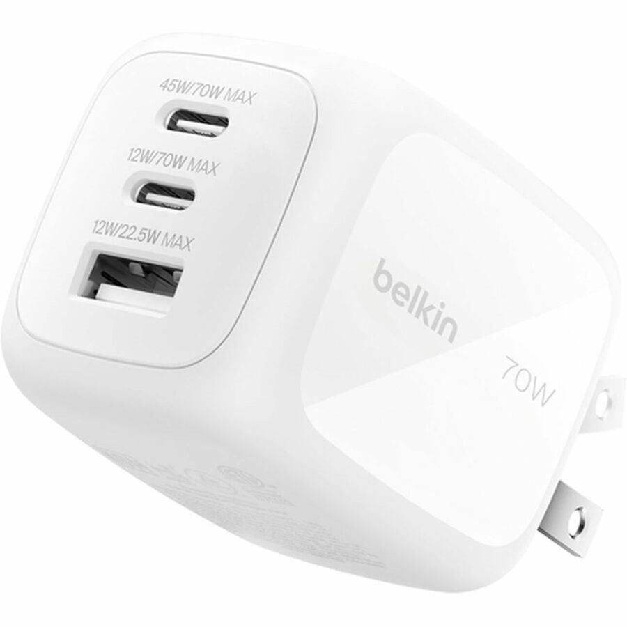 Belkin 70W 3Port Wall Char (Built-In Us Plug)