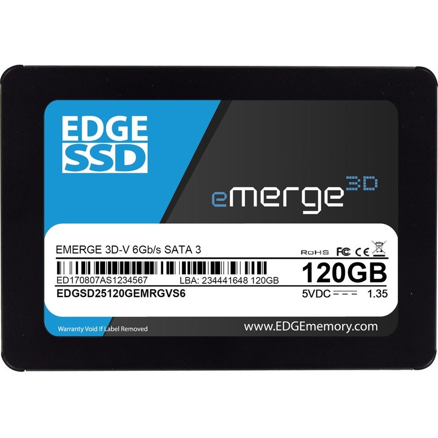 EDGE eMerge 3D-V 120 GB Solid State Drive - 2.5" Internal - SATA (SATA/600) - TAA Compliant