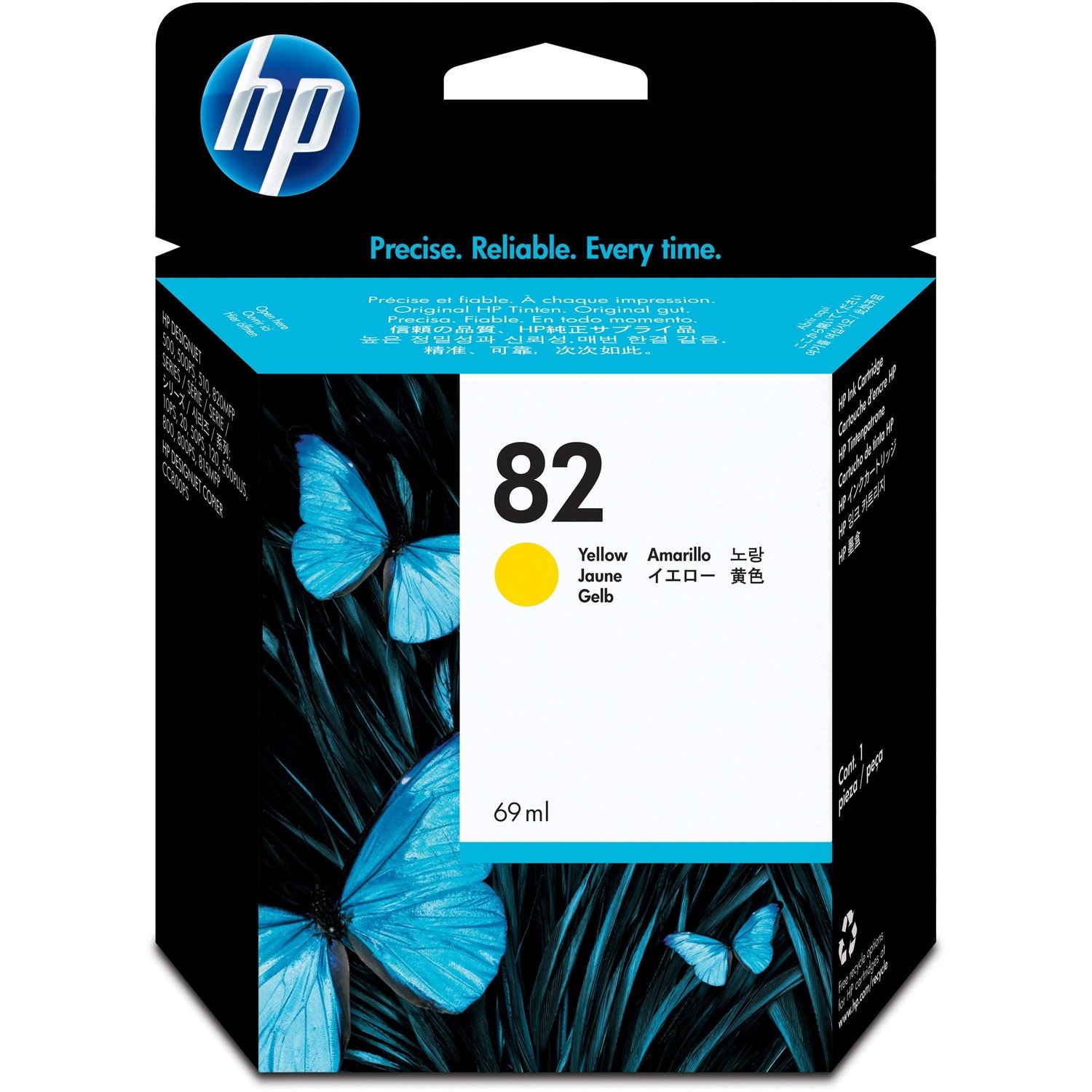 HP 82 Original Inkjet Ink Cartridge - Yellow - 1 Each