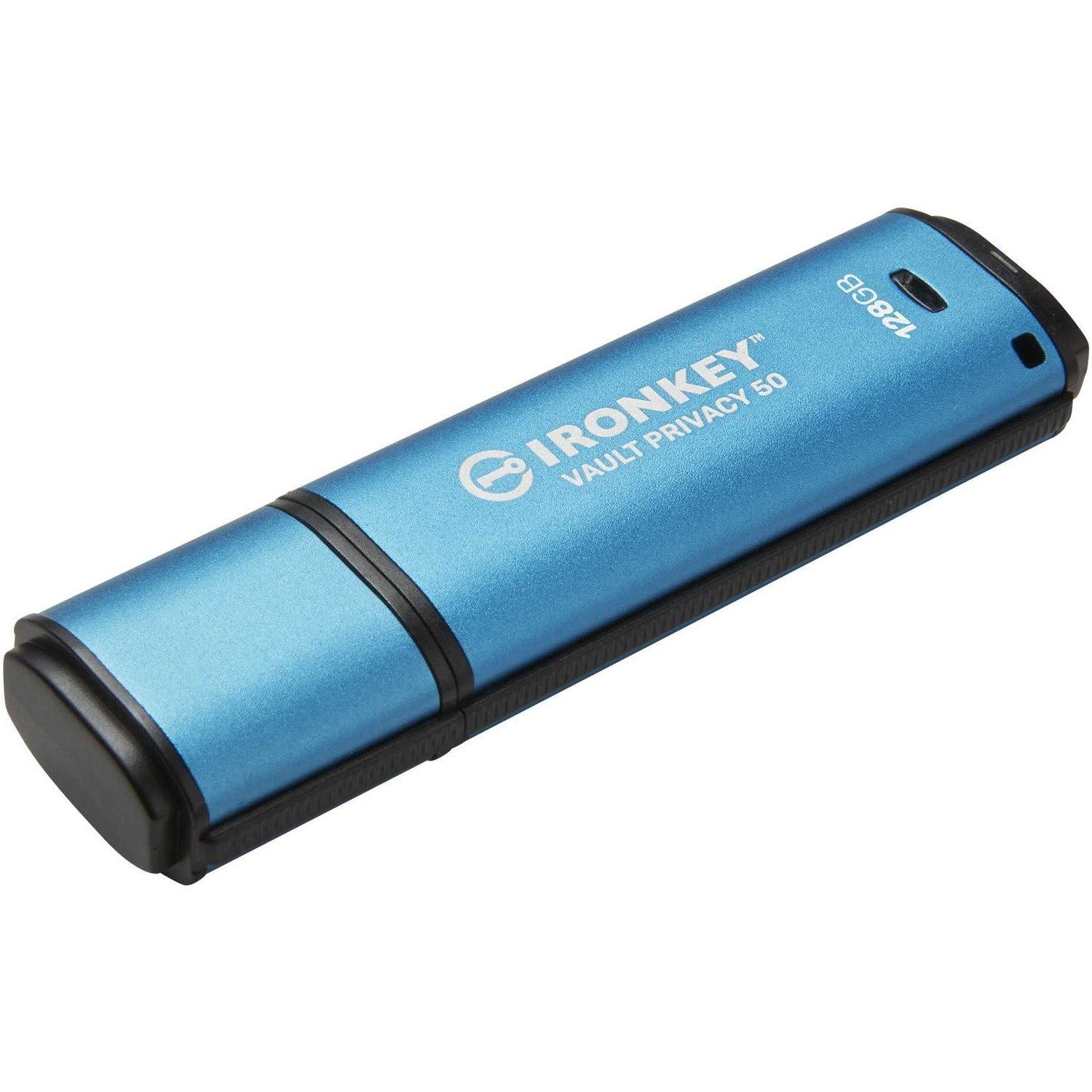 IronKey Vault Privacy 50 Series IKVP50 128 GB USB 3.2 (Gen 1) Type A Flash Drive - Blue - 256-bit AES - TAA Compliant