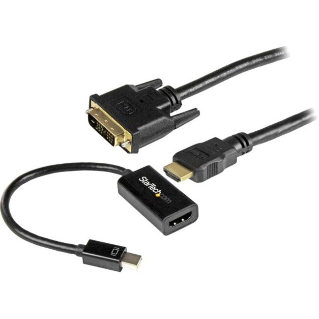 StarTech.com mDP to DVI Connectivity Kit - Active Mini DisplayPort to HDMI Converter with 6 ft HDMI to DVI Cable - mDP to DVI Adapter Bundle
