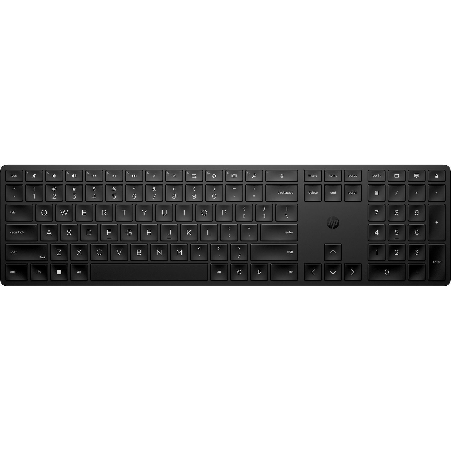 HP 455 Keyboard - Wireless Connectivity - USB Type A Interface - English - QWERTY Layout - Black