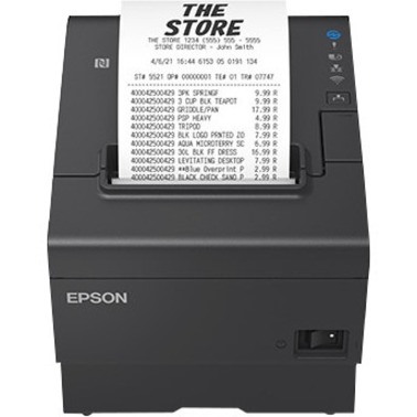 Epson , Tm-t88vii-052, Thermal Receipt Printer, Black, Usb & Ethernet, Interfaces, Ps-180 Power Supply And Ac Cable