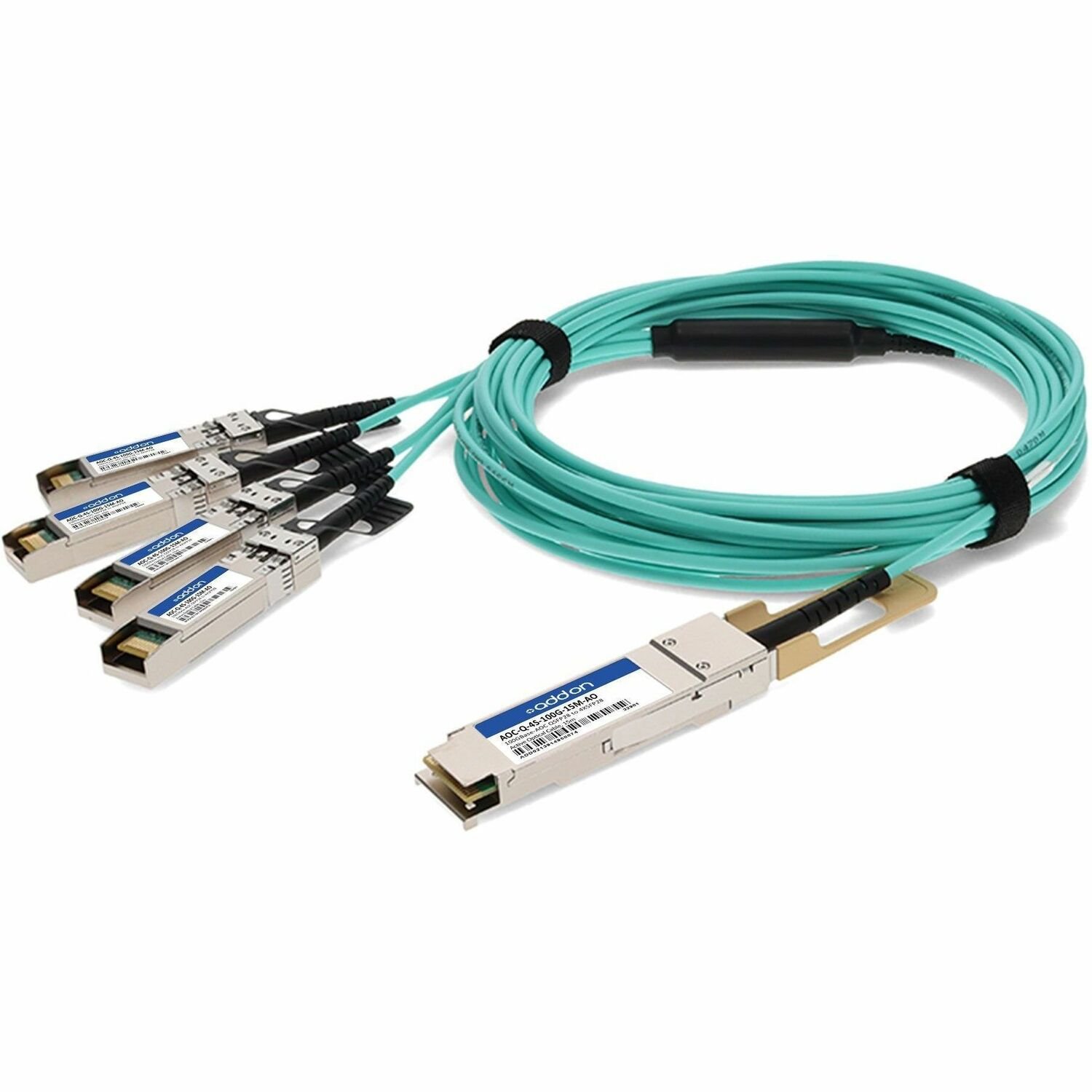 AddOn Arista Networks&reg; AOC-Q-4S-100G-15M Compatible TAA Compliant 100GBase-AOC QSFP28 to 4xSFP28 Direct Attach Cable (850nm, MMF, 15m)