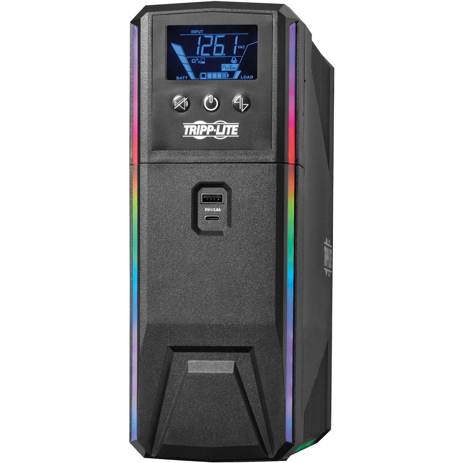 Tripp Lite by Eaton 1000VA 600W 120V Pure Sine Wave Gaming UPS Battery Backup - LCD, AVR, RGB LEDs, USB Charging, Power Saving