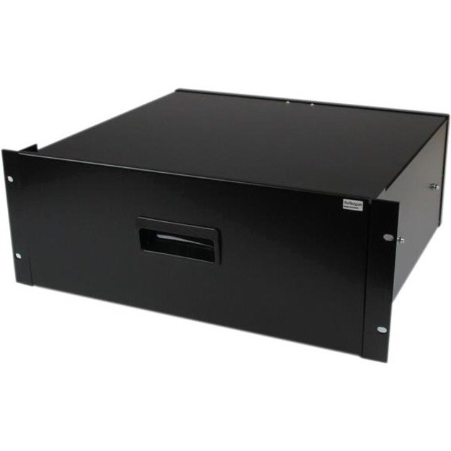 StarTech.com 4U Black Steel Storage Drawer for 19in Racks and Cabinets - 4U Black Sliding Rack Storage Drawer