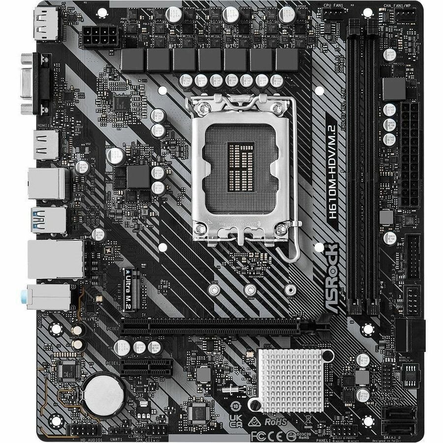 ASRock H610M-HDV/M.2 R2.0 Desktop Motherboard - Intel H610 Chipset - Socket LGA-1700 - Micro ATX