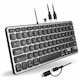 Macally Compact Wired Keyboard with USB hub ports & Dual USB C / A