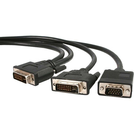 StarTech.com 6 ft DVI-I to DVI-D and HD15 VGA Video Splitter Cable - M/M