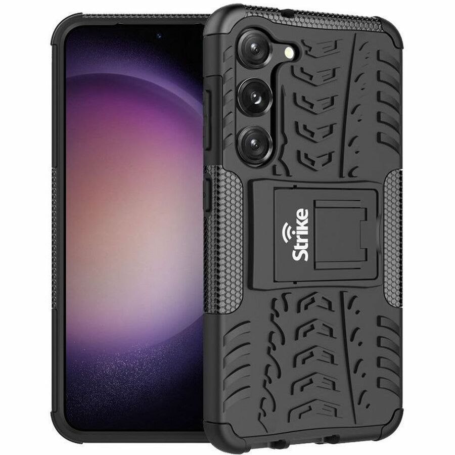Strike Rugged Case for Samsung Galaxy S23 Smartphone - Textured - Black - 1