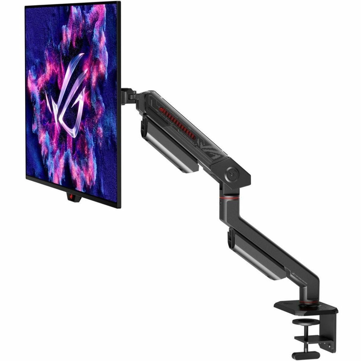 Asus ROG Mounting Arm for Monitor, Flat Panel Display, Curved Screen Display - Black