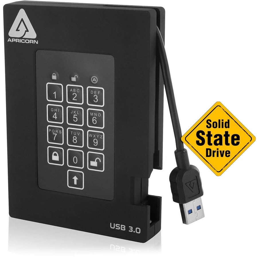 Apricorn Aegis Padlock A25-3PL256-S256F 256 GB Rugged Solid State Drive - External