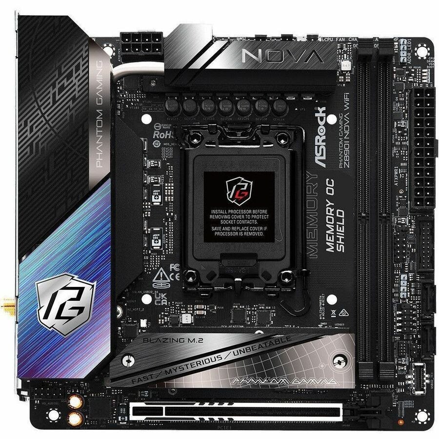 Phantom Gaming Z890I Nova WiFi Gaming Desktop Motherboard - Intel Z890 Chipset - Socket LGA-1851 - Mini ITX