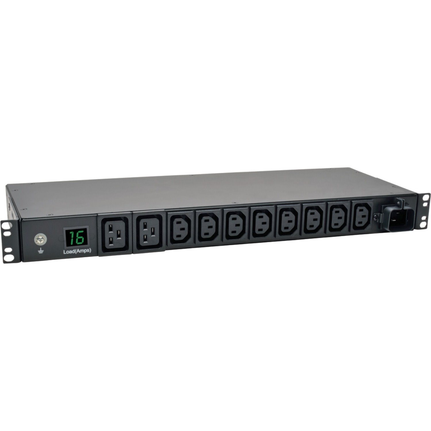 Eaton Tripp Lite Series 3.7kW Single-Phase Local Metered PDU, 208/230V Outlets (8 C13, 2 C19) IEC-309 16A Blue, 8 ft. (2.43 m) Cord, 1U Rack-Mount, TAA