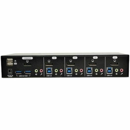 Eaton Tripp Lite Series 4-Port DisplayPort KVM Switch with Audio, Cables and USB 3.0 SuperSpeed Hub