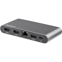 StarTech.com USB C Dock - 4K Dual Monitor HDMI USB-C Docking Station - 100W Power Delivery Passthrough, GbE, 2x USB-A - Multiport Adapter