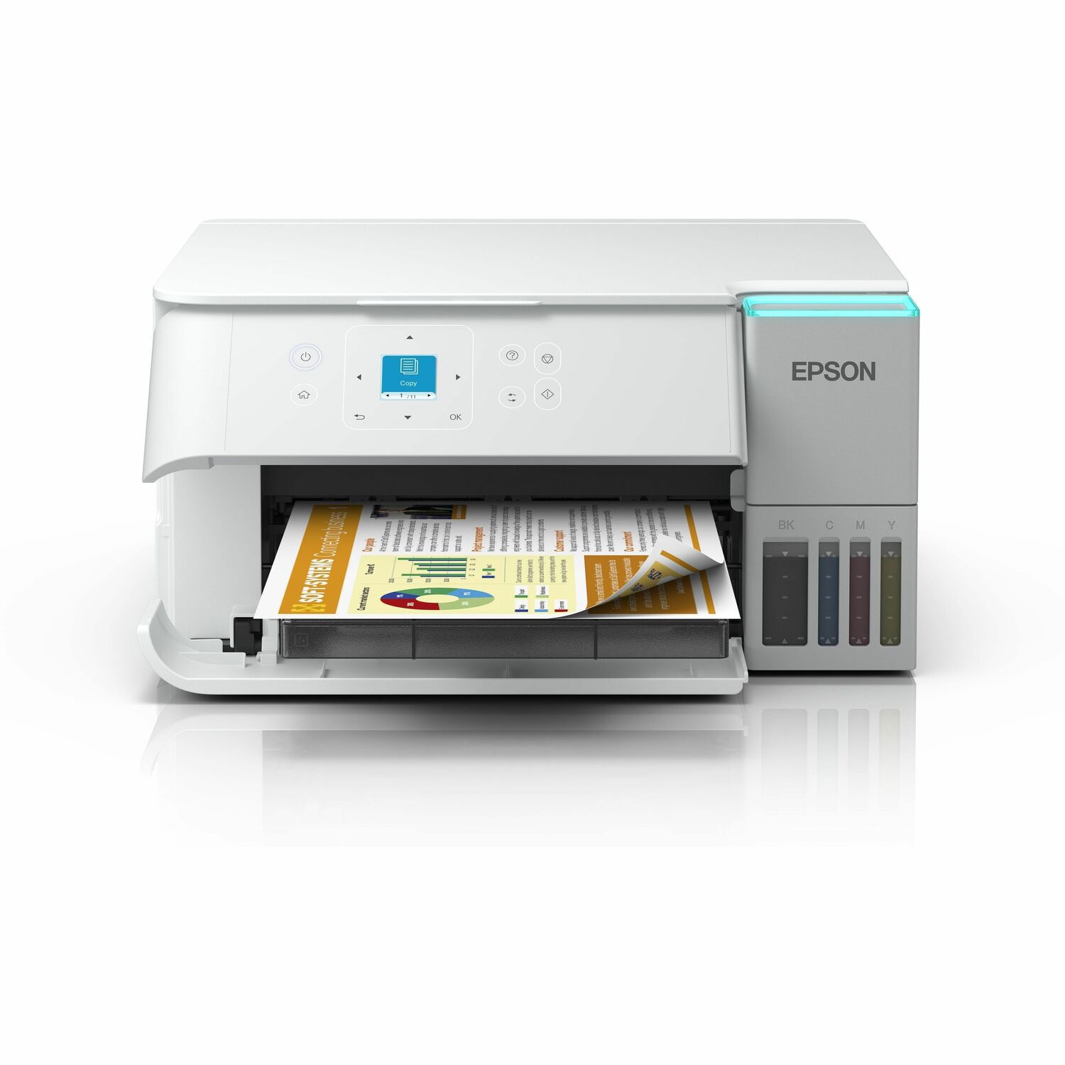 Epson ET-2956 Wired & Wireless EcoTank Inkjet Multifunction Printer - Colour - White