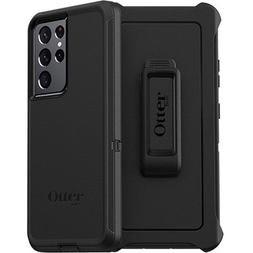 OtterBox Defender Rugged Carrying Case (Holster) Samsung Galaxy S21 Ultra 5G Smartphone - Black