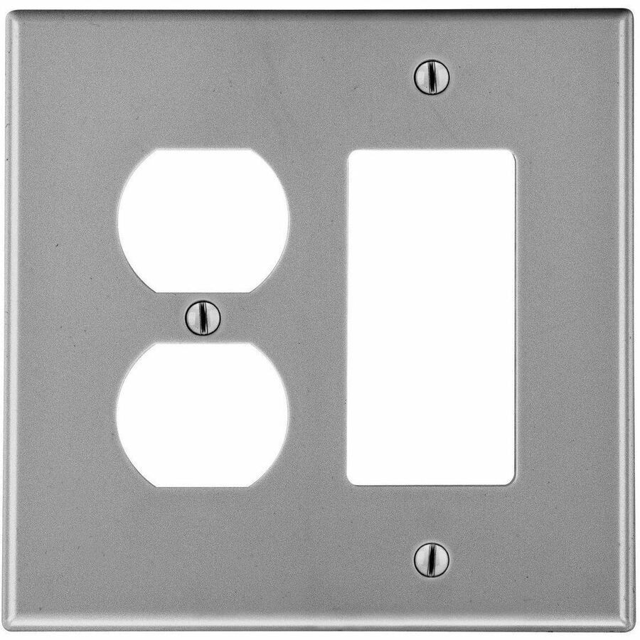 Bryant Wallplate, Mid-Size 2-Gang, 1) Duplex 1) Decorator, Gray