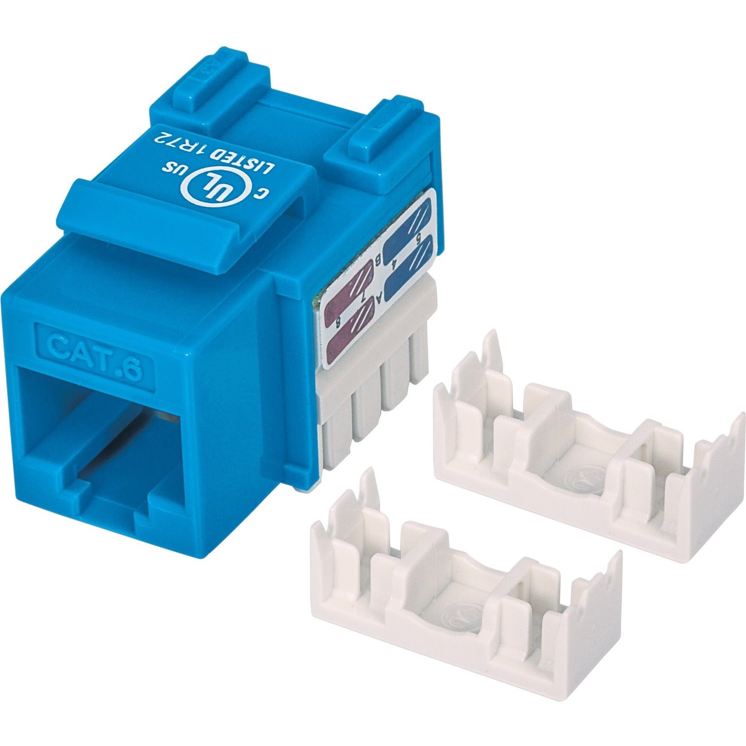 Intellinet Network Solutions Cat6 Keystone Jack, UTP, Punch-Down, Blue