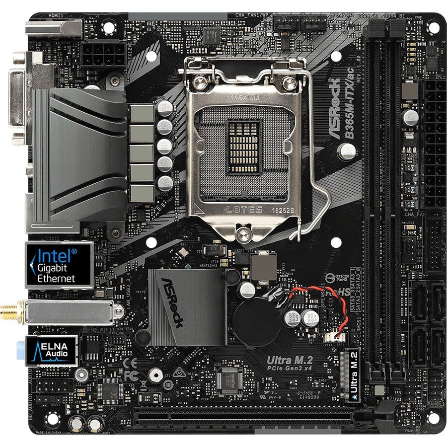 ASRock B365M-ITX/ac Desktop Motherboard - Intel B365 Chipset - Socket H4 LGA-1151 - Intel Optane Memory Ready - Mini ITX