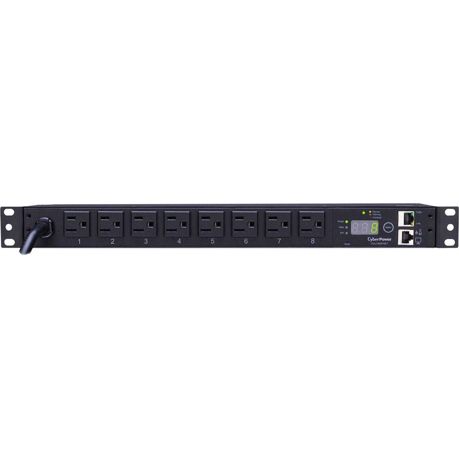 CyberPower Monitored PDU RM 1U PDU15M8FNET 15A 8-Outlet