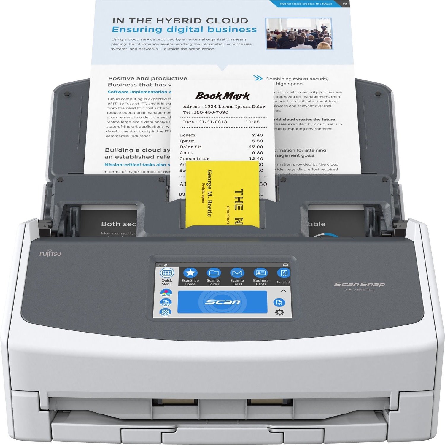 Ricoh ScanSnap iX1600 Large Format ADF Scanner - 600 dpi Optical