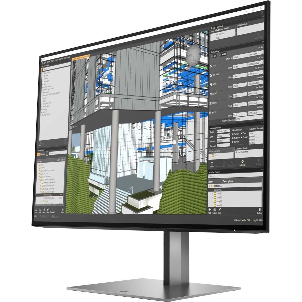 HP Z24n G3 24" Class WUXGA LCD Monitor - 16:9 - Silver