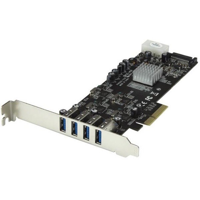 StarTech.com 4 Port PCI Express (PCIe) SuperSpeed USB 3.0 Card Adapter w/ 4 Dedicated 5Gbps Channels - UASP - SATA/LP4 Power