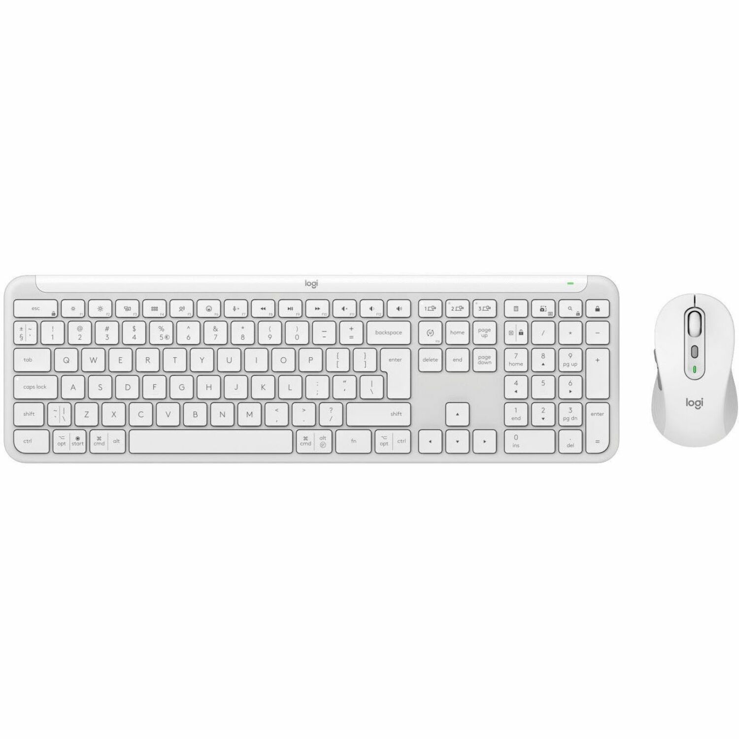 Logitech Signature Slim Combo MK950 Keyboard And Mouse Set Wireless Bluetooth 5.1 Le Qwerty Off-White (Pan)